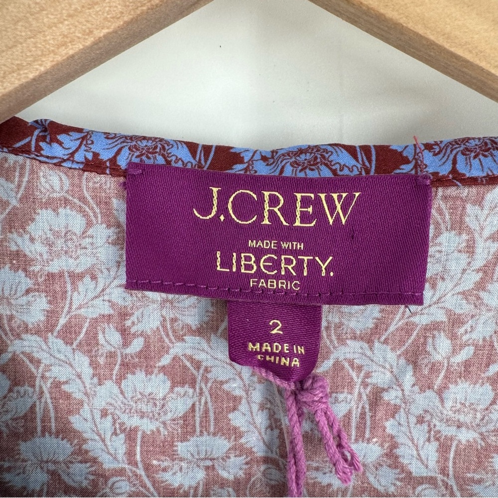 New! J. Crew Ruffle-collar Button-up Shirt in Liberty Toutouayette Fabric Size 2 - Picture 5 of 11